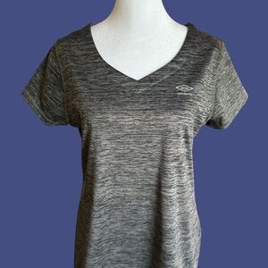 Umbro Women’s Charcoal Heather V-Neck Performance Tee